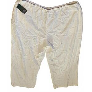 Wild Fable Women's White Linen Blend Elastic Waist Plus Size Pants